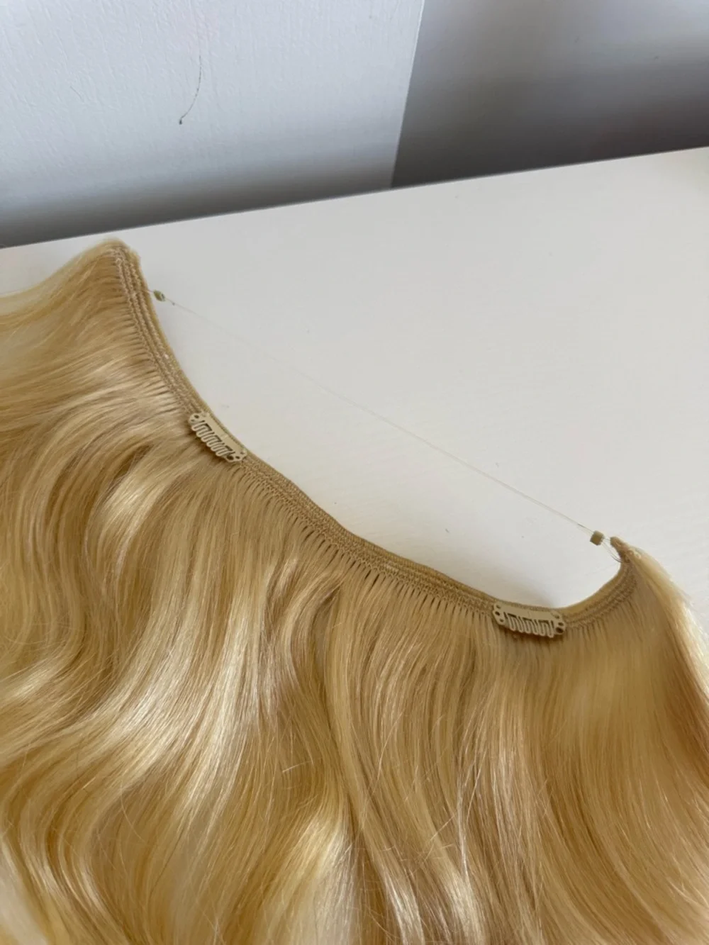 16” 100% Human Blonde Hair Extensions with Invisible Wire